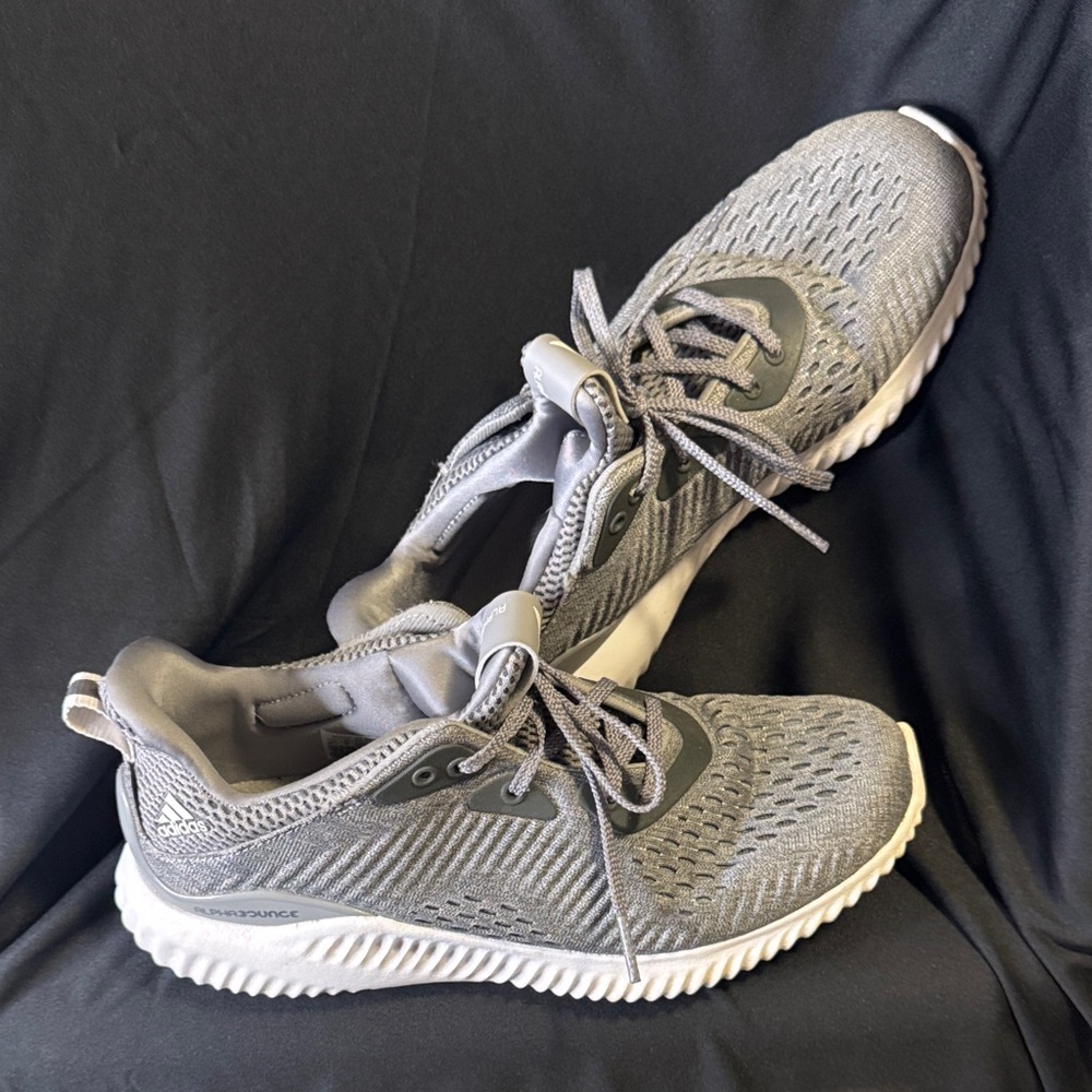 Adidas Alpha Bounce Gray Mesh Athletic Shoes